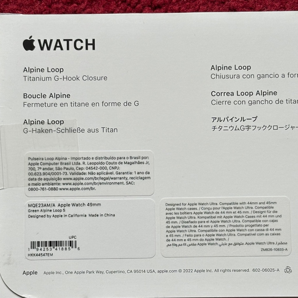 Apple Watch Ultra 49mm Green Alpine Loop S Band - Picture 2 of 2